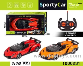 1:164-way Remote Control Racing Car with Lights (no electricity included)