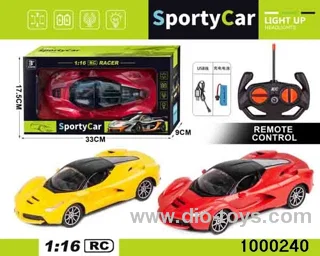 1:164-pass Remote Control Racing Car with Lights (electric included)