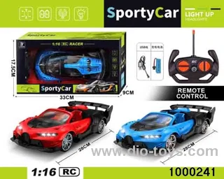 1:164-pass Remote Control Racing Car with Lights (electric included)