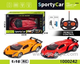 1:164-pass Remote Control Racing Car with Lights (electric included)