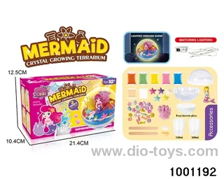 Mermaid - DIY growth crystal ornaments(with night light) in color box