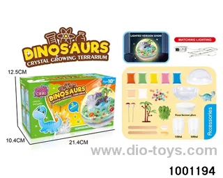 Dinosaur - DIY growth crystal ornaments(with night light) in color box