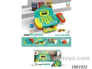 Cash register with light, calculator, microphone