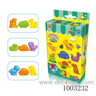 3 mixed color mud dinosaur sets
