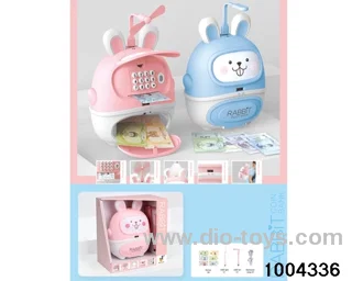 blue piggy bank with light&music