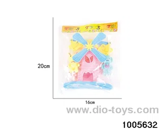 Three dolls in the windmill house in opp bag