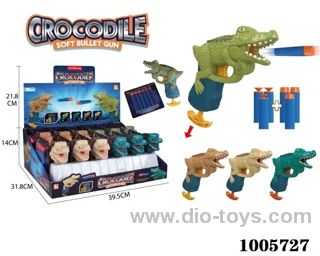 12 Packs Dinosaur Toy Guns 4 color mixed loading in display box
