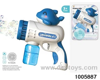 10-hole bubble pistol dolphin electric bubble gun in Blister card