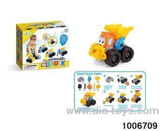 Assembling and dumping cartoon car in color box