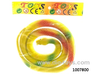 Soft rubber simulation Flathead snake 90cm (multi-color mixed) in opp bag