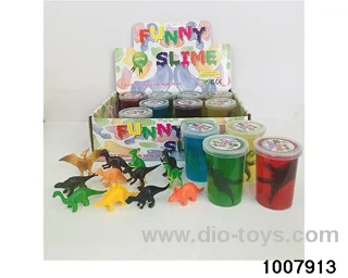 Crystal mud slime dinosaur transparent clay (12pcs) in display box