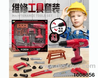 tool with eletric hand drill in window box