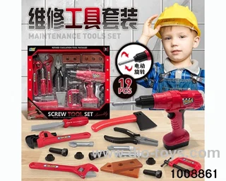 tool with eletric hand drill in window box