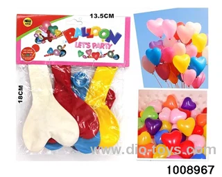 10 Peach Heart Balloons in PP bag with header