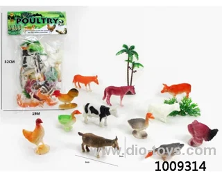 12pcs Animal suit with tree in PVC bag