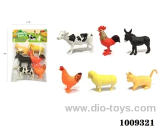 6pcs PVC Animal suit in PVC bag
