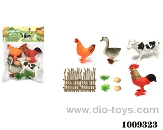 4pcs PVC Animal suit in PVC bag