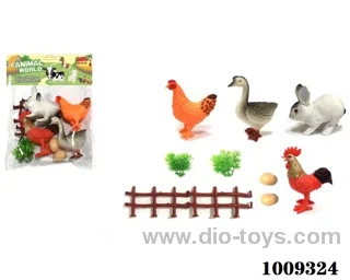 4pcs PVC Animal suit in PVC bag