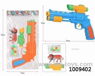 Table tennis gun with animal 2 color mixed loading in opp bag
