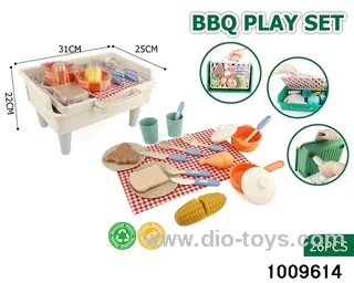 Barbecue with tableware in Hand box