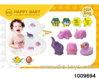 Soft plastic doll playing in water in Net bag
