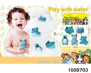 Soft plastic doll playing in water in PVC bag
