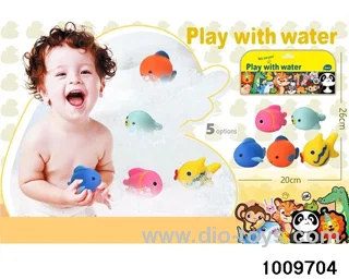 Soft plastic doll playing in water in PVC bag