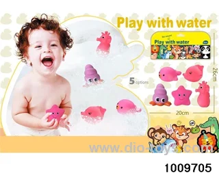 Soft plastic doll playing in water in PVC bag