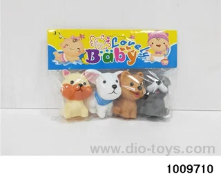4 types of small animals with glue enamel for indoor swimming in PP bag with header