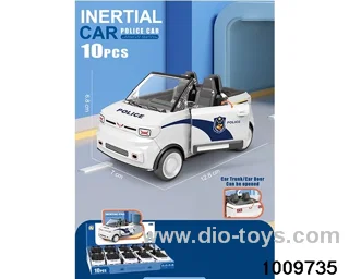 Convertible mini inertial police car (1 box of 10) in display box