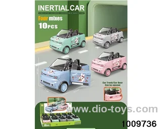 Convertible mini inertial police car (1 box of 10) in display box