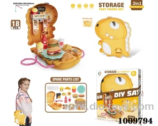 hamburger backpack set in color box