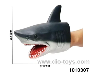 Blue Shark Hand puppet in opp bag