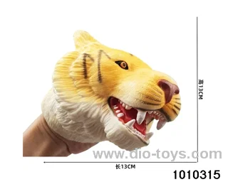 Yellow Tiger Hand puppet in opp bag