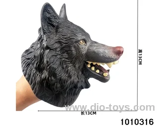 Grey Wolf Hand puppet in opp bag