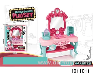 Dressing table with accessories in window box