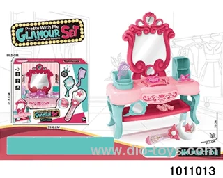 Dressing table with accessories in window box