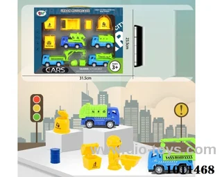 pull back car set in color box