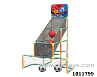 Automatic scoring basketball rack in color box
