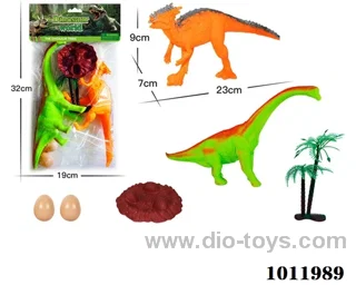 2 pcs 9 inch  Dinosaurs suit with sound in pvc bag