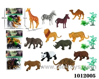 4pcs 5 inch animal  3 sets mixed loading in pvc bag