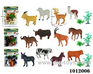 4pcs 5 inch animal  3 sets mixed loading in pvc bag