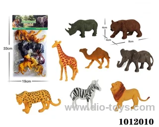 8pcs 5inch animal suit in pvc bag
