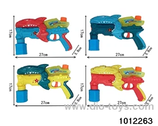 2-in-1 water gun+80ml bubble water(4-color mixed ) in poly bag header