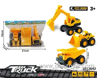 free wheel car 3sets mixed loading in Opp bag