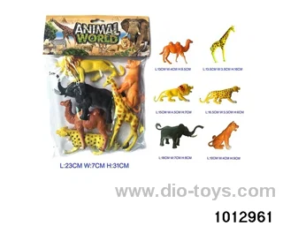 6-inch hollow animals in 6pcs poly bag header