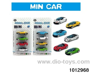 4 sliding simulation sports cars in Blister card