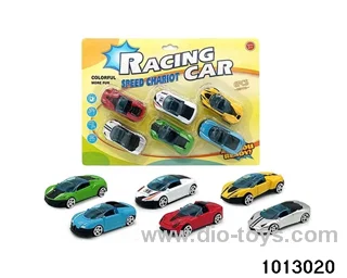 6 sliding simulation sports cars in Blister card