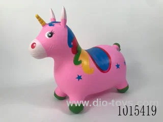 Children jump a horse and jump a horse-mix colors