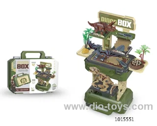 2 in 1 dinosaur set  hand bag in paper card